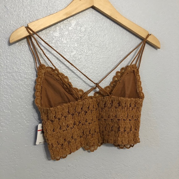NEW FREE PEOPLE Celine Bralette size XS caramel - Picture 5 of 6